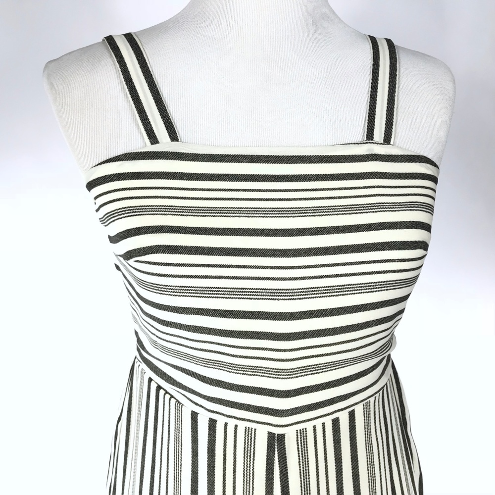 Price firm! Japna Gray White Striped Jumpsuit - Picture 2 of 8